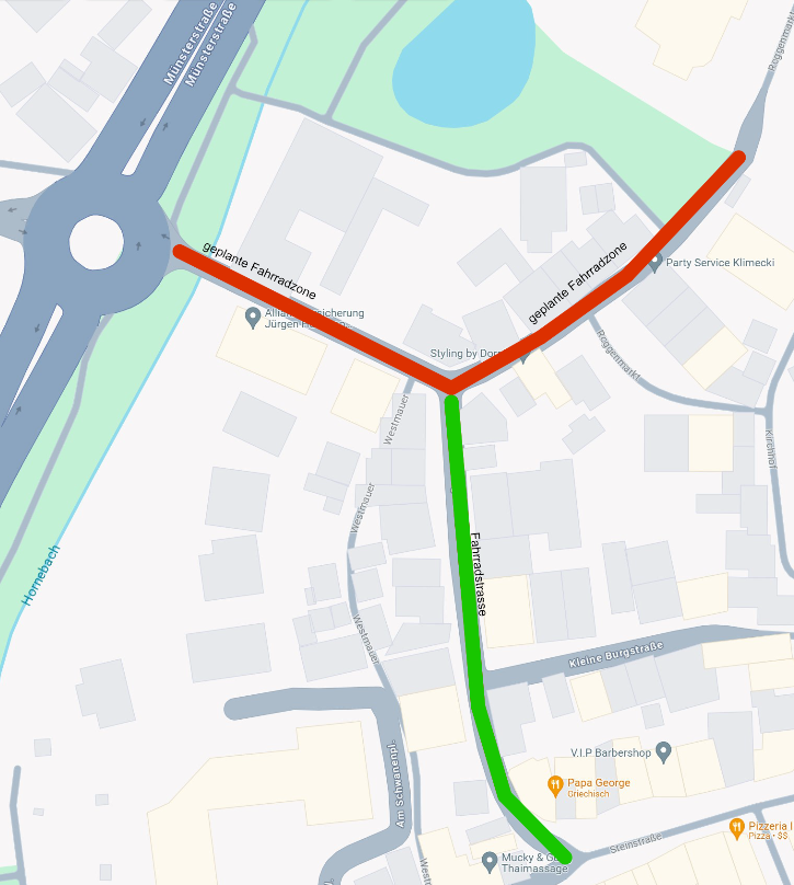 Kartenausschnitt Burgstraße, Roggenmarkt